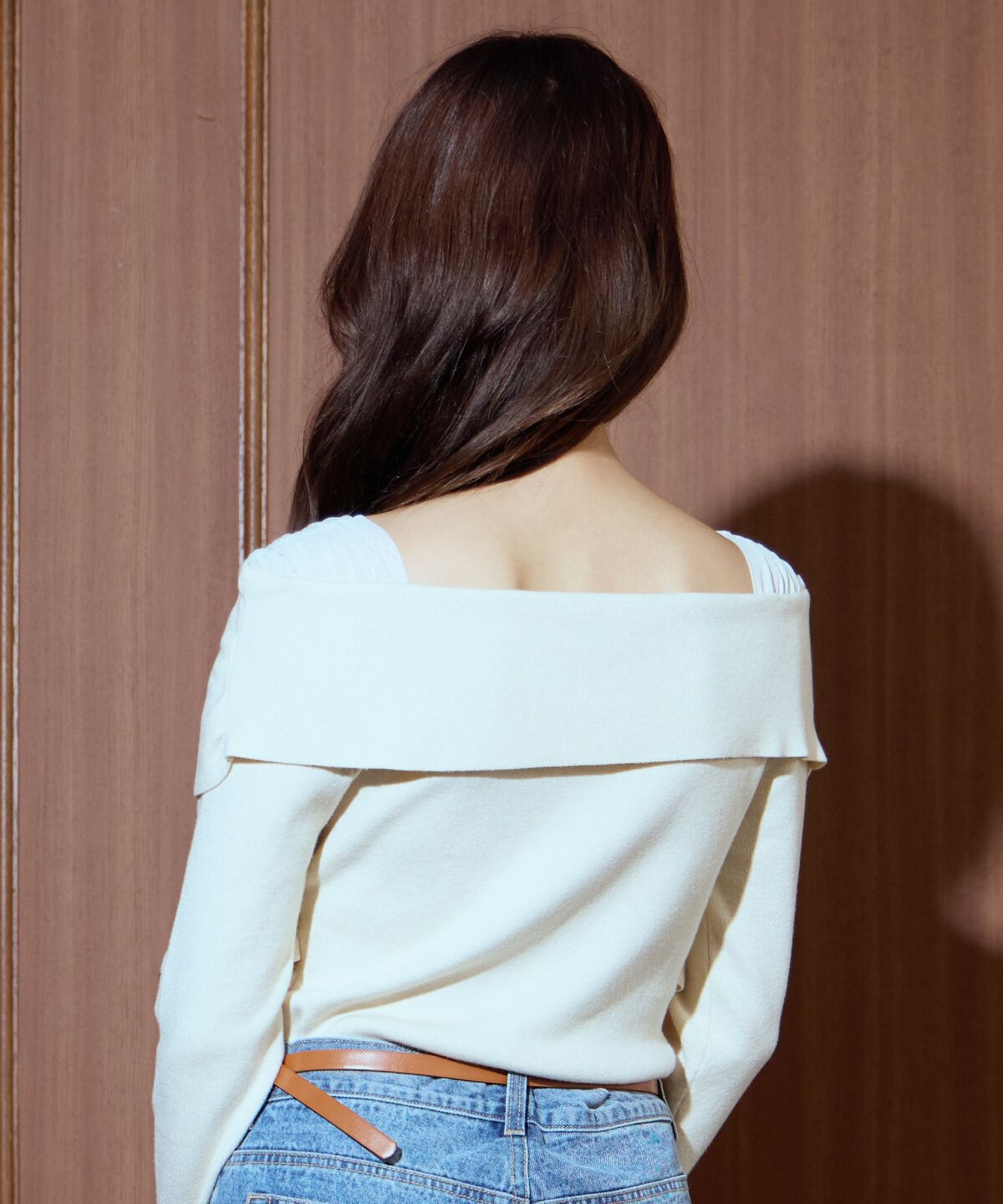 アンドクチュール「クロスネックプルオーバー」|ニット・セーター|