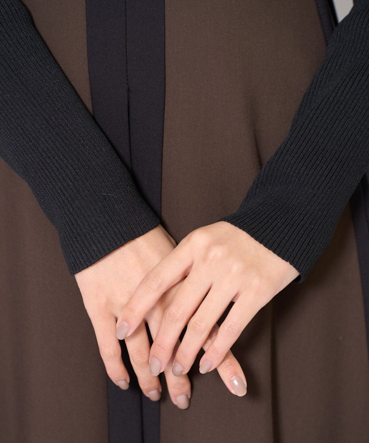 アンドクチュール「配色ドッキングワンピース」|ワンピース|