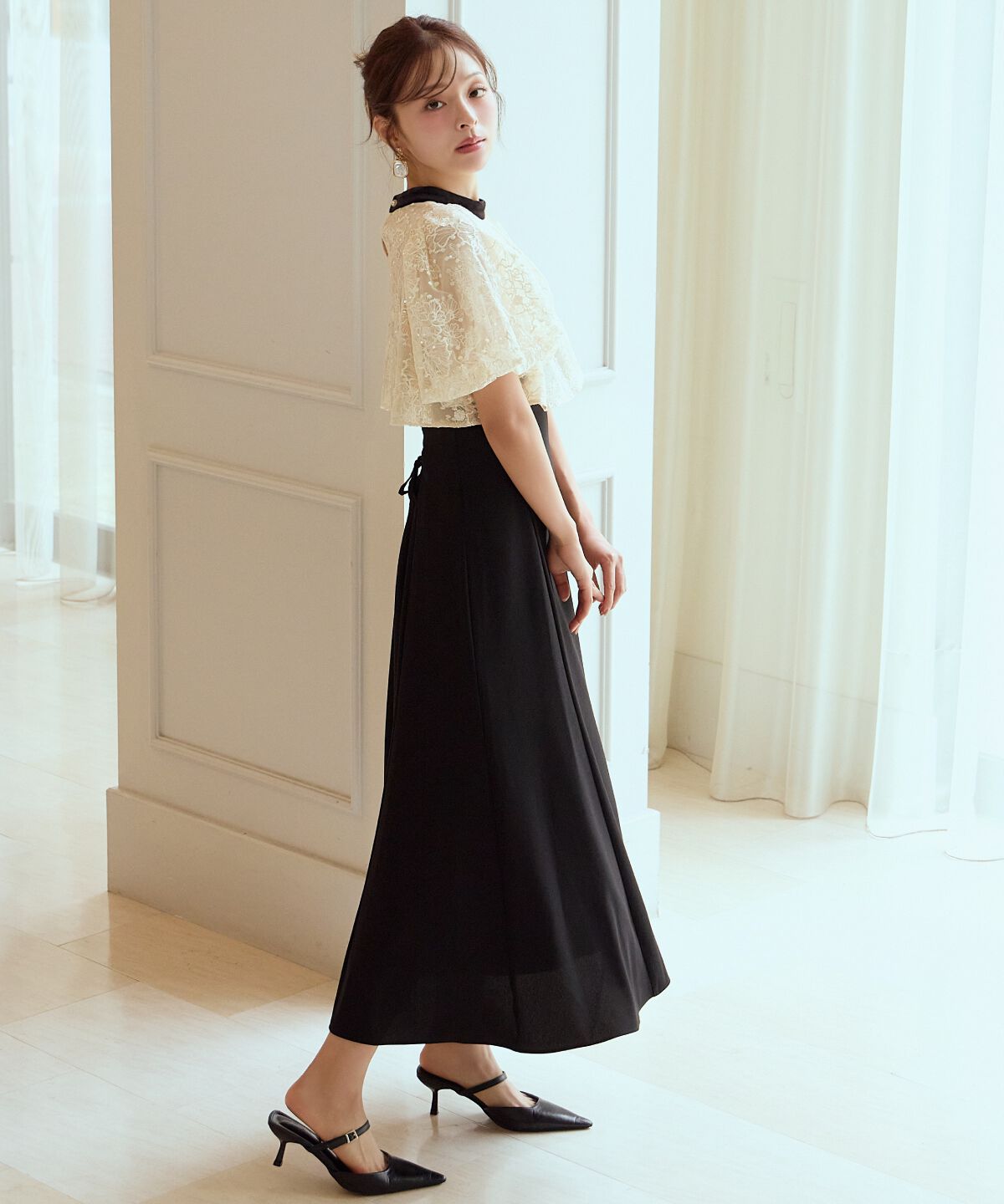 アンドクチュール「ベロアトリミングブラウス&times;ドレス」|ドレス|