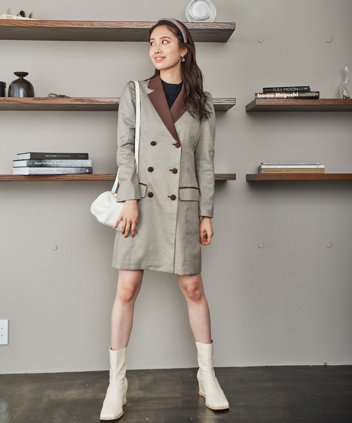 REDYAZEL「ジャケット風配色ミニワンピース」|ワンピース|