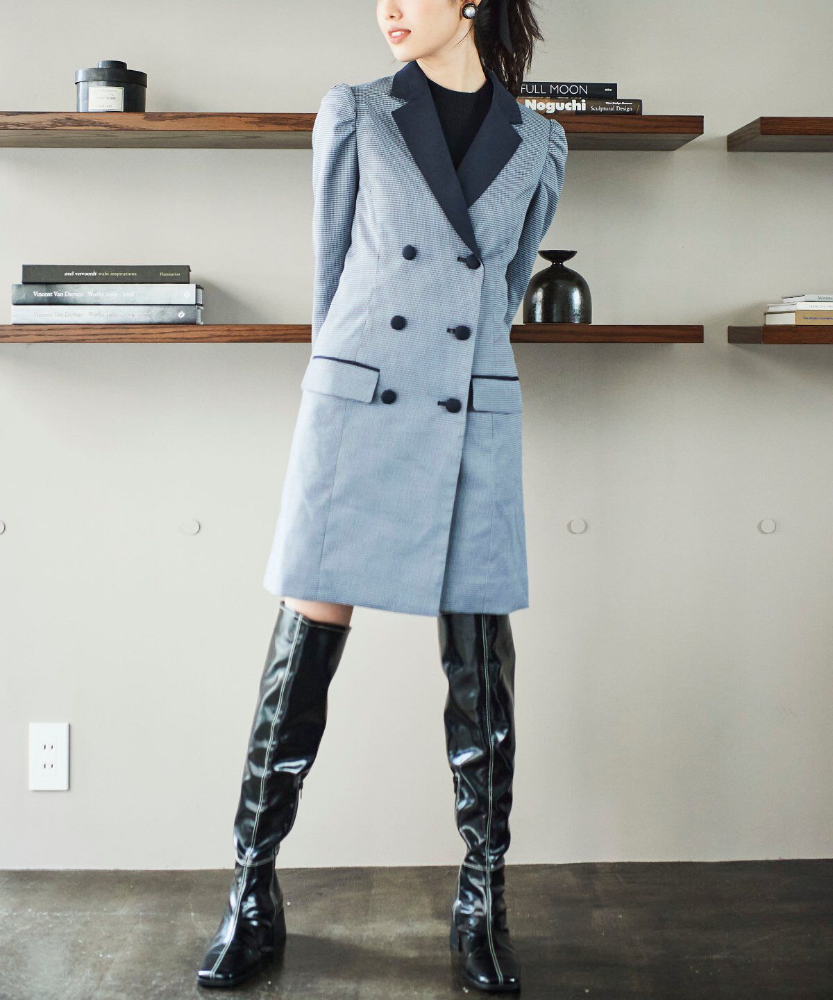 REDYAZEL「ジャケット風配色ミニワンピース」|ワンピース|