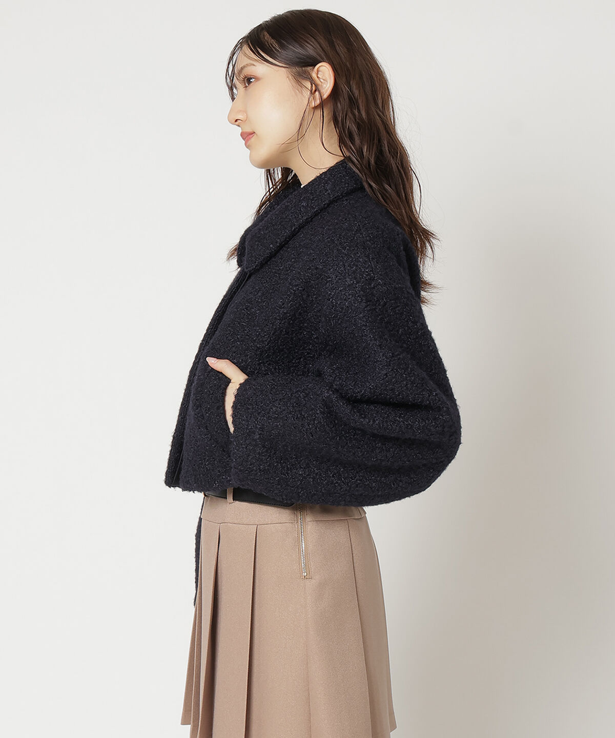 REDYAZEL「ブークレショートコート」|ステンカラーコート|