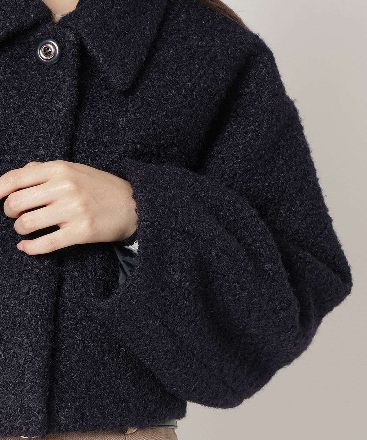 REDYAZEL「ブークレショートコート」|ステンカラーコート|