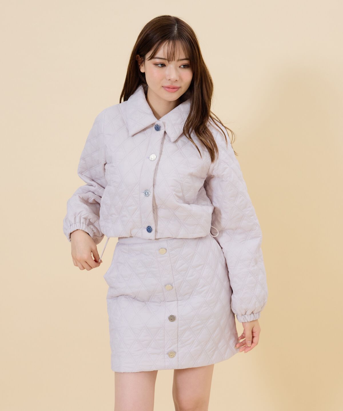 REDYAZEL「キルティングミニスカート」|台形|