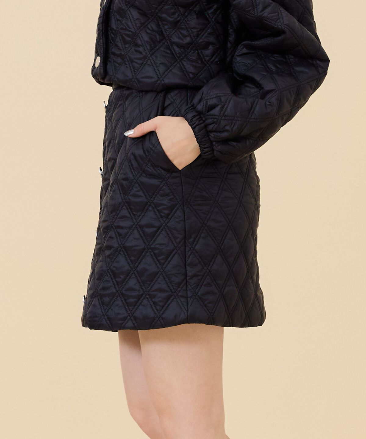 REDYAZEL「キルティングミニスカート」|台形|