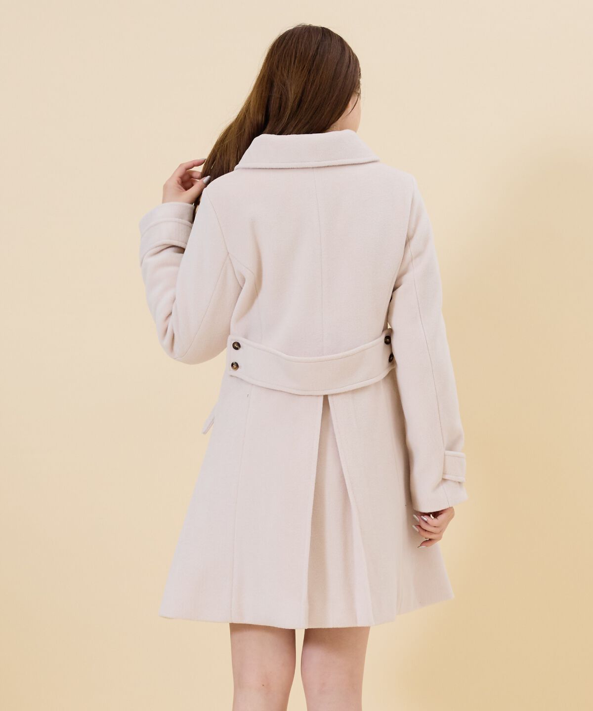 REDYAZEL「ウールライクダブルミドルコート」|ステンカラーコート|