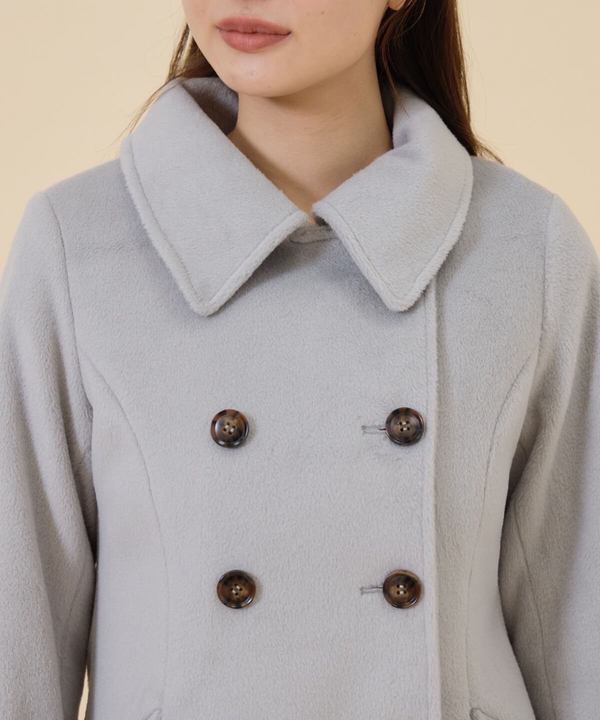REDYAZEL「ウールライクダブルミドルコート」|ステンカラーコート|