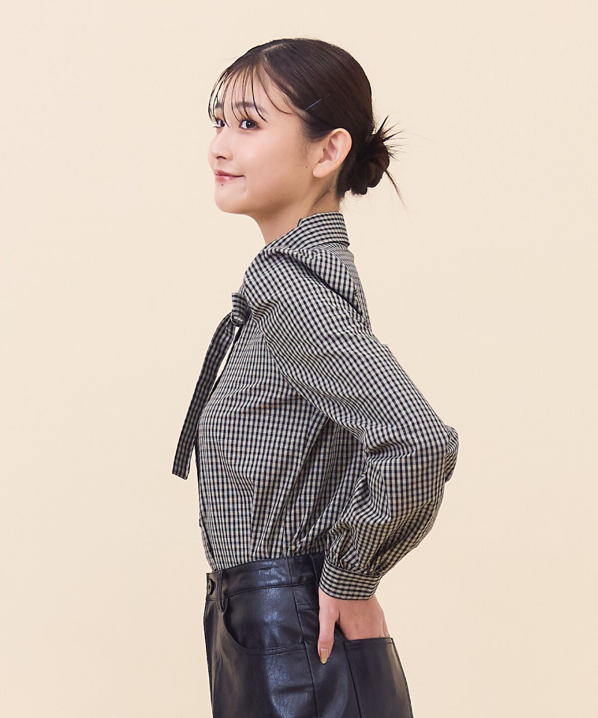 REDYAZEL「リボンタイパフスリーブブラウス」|シャツ・ブラウス|