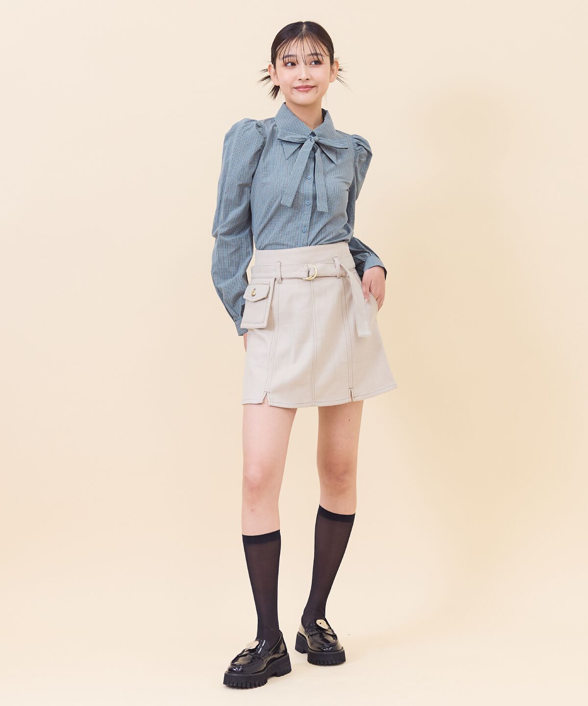 REDYAZEL「リボンタイパフスリーブブラウス」|シャツ・ブラウス|