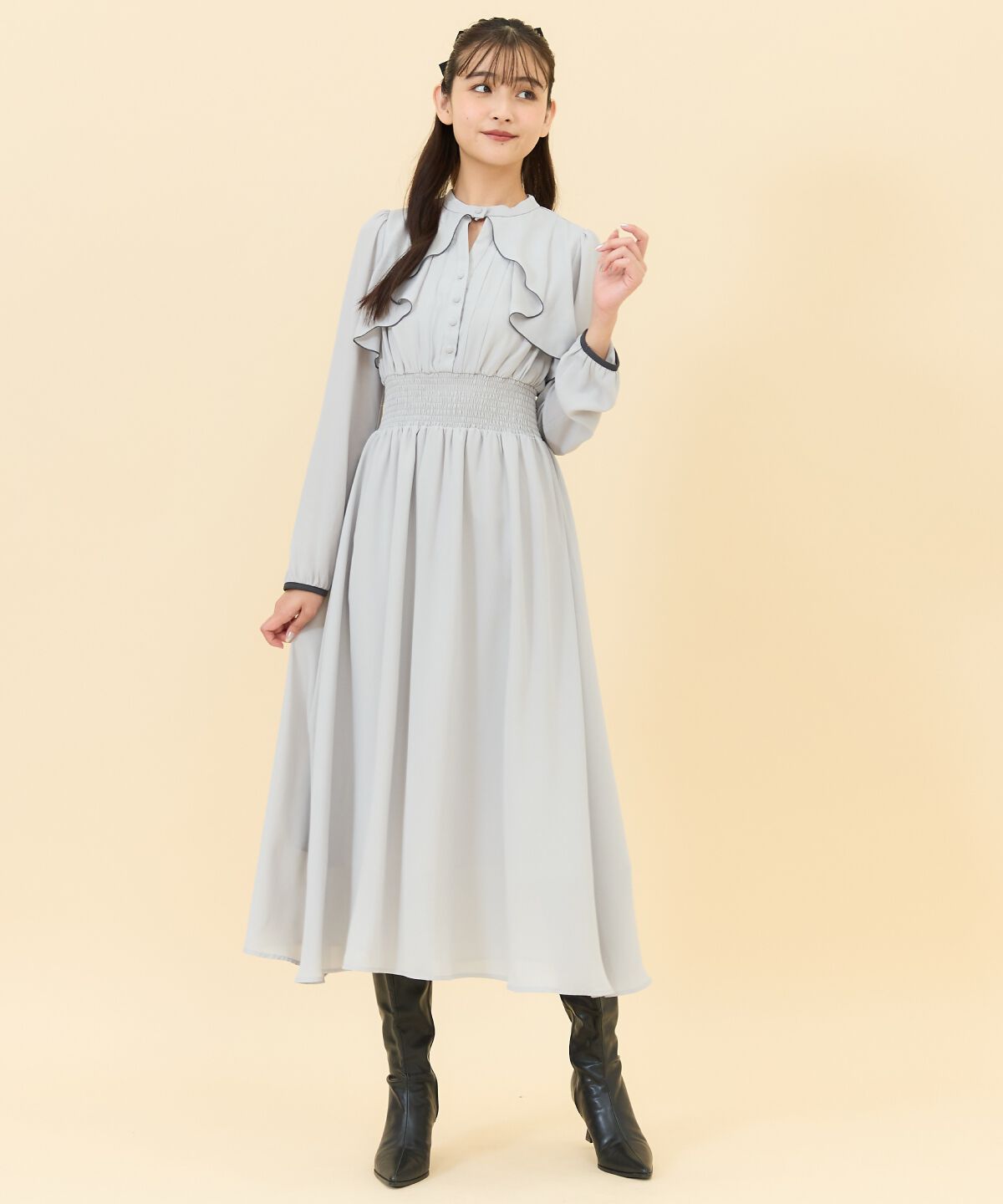 REDYAZEL「バイカラーメロウデザインワンピース」|ワンピース|