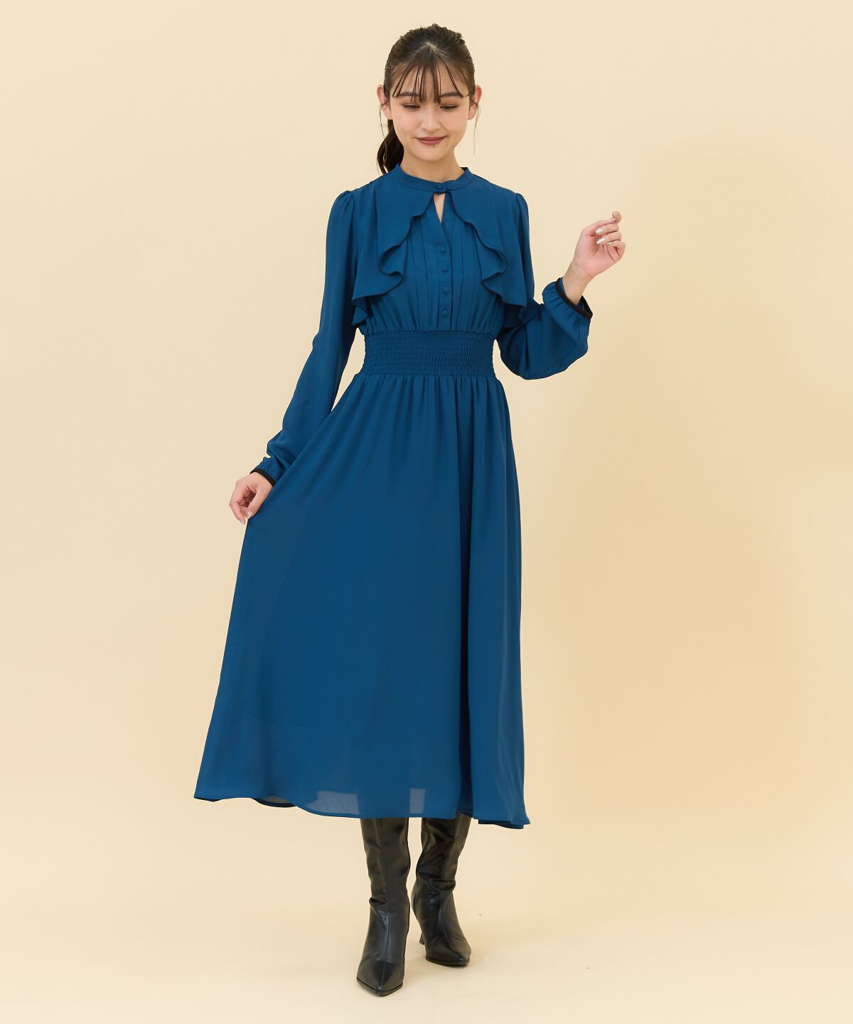 REDYAZEL「バイカラーメロウデザインワンピース」|ワンピース|