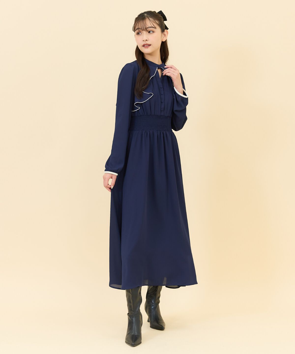 REDYAZEL「バイカラーメロウデザインワンピース」|ワンピース|