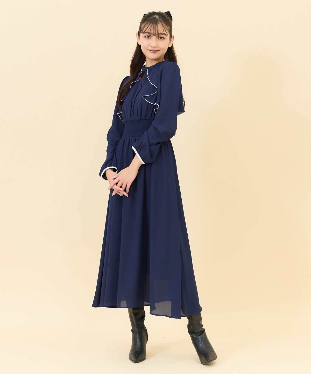 REDYAZEL「バイカラーメロウデザインワンピース」|ワンピース|