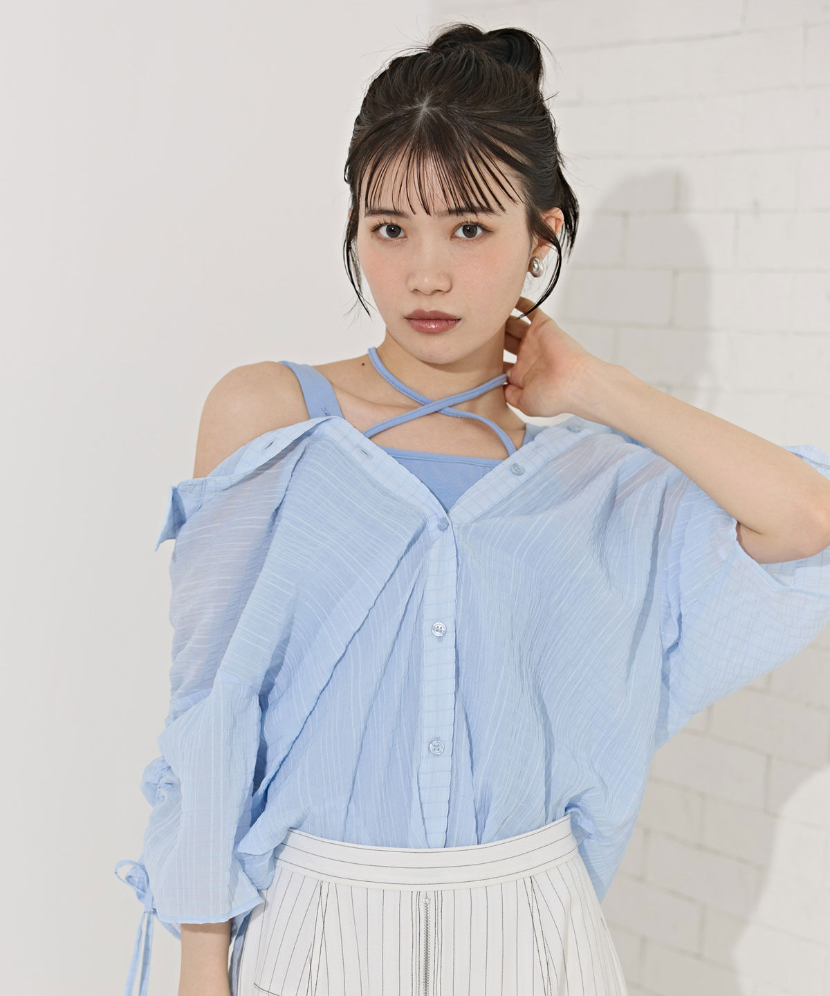 REDYAZEL「マルチWAYビスチェ&times;シアーシャツ」|シャツ・ブラウス|サックス