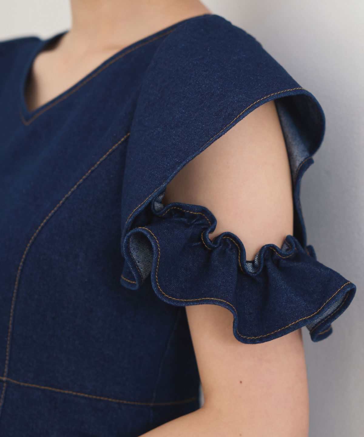 REDYAZEL「フリルスリーブデニムワンピース」|ワンピース|