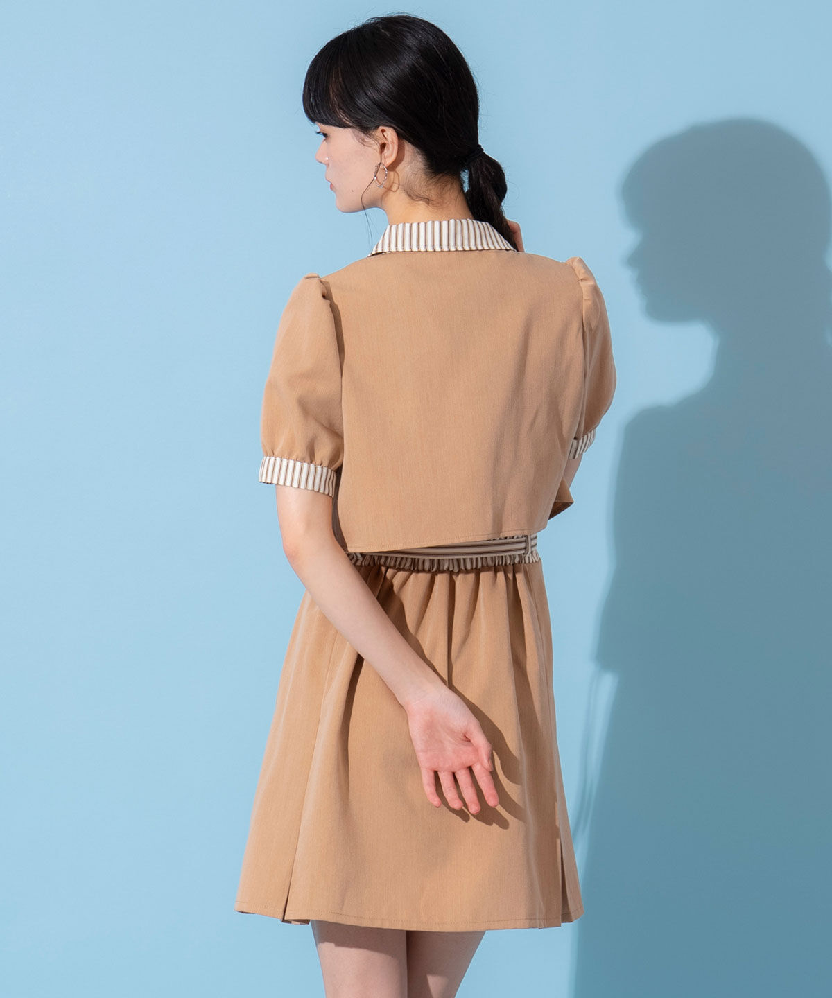 REDYAZEL「ストライプアクセントショートジャケット&times;ワンピース」|ワンピース|