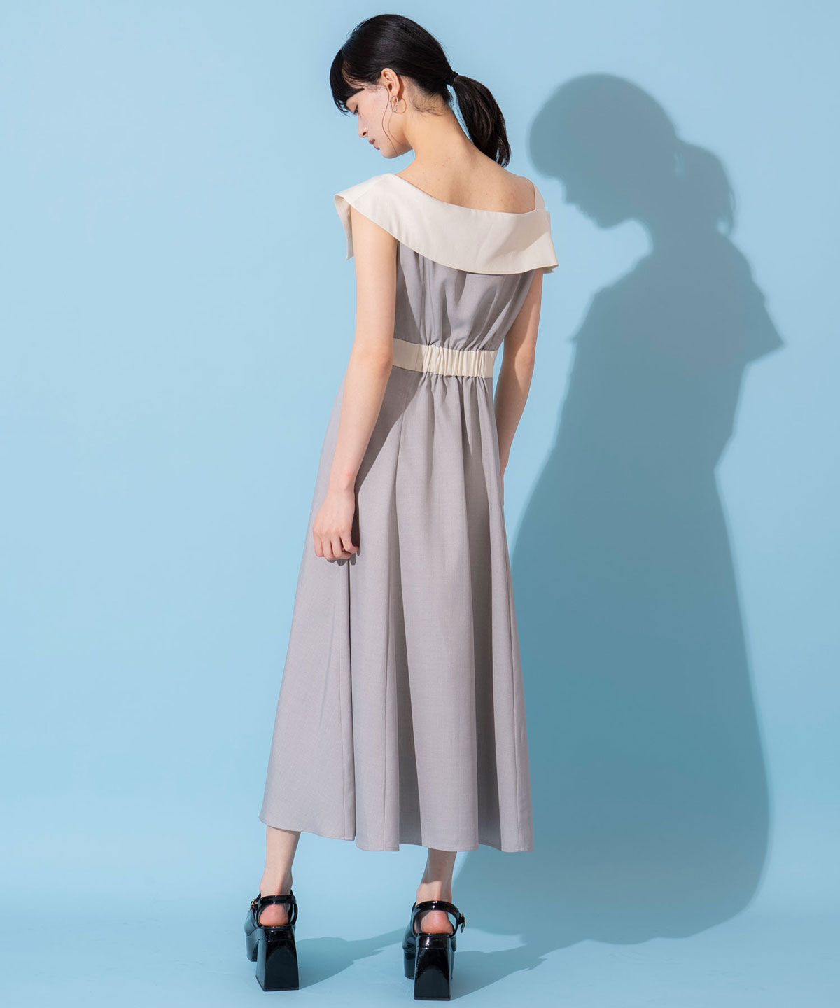 REDYAZEL「バイカラーアシメショルダーワンピース」|ワンピース|