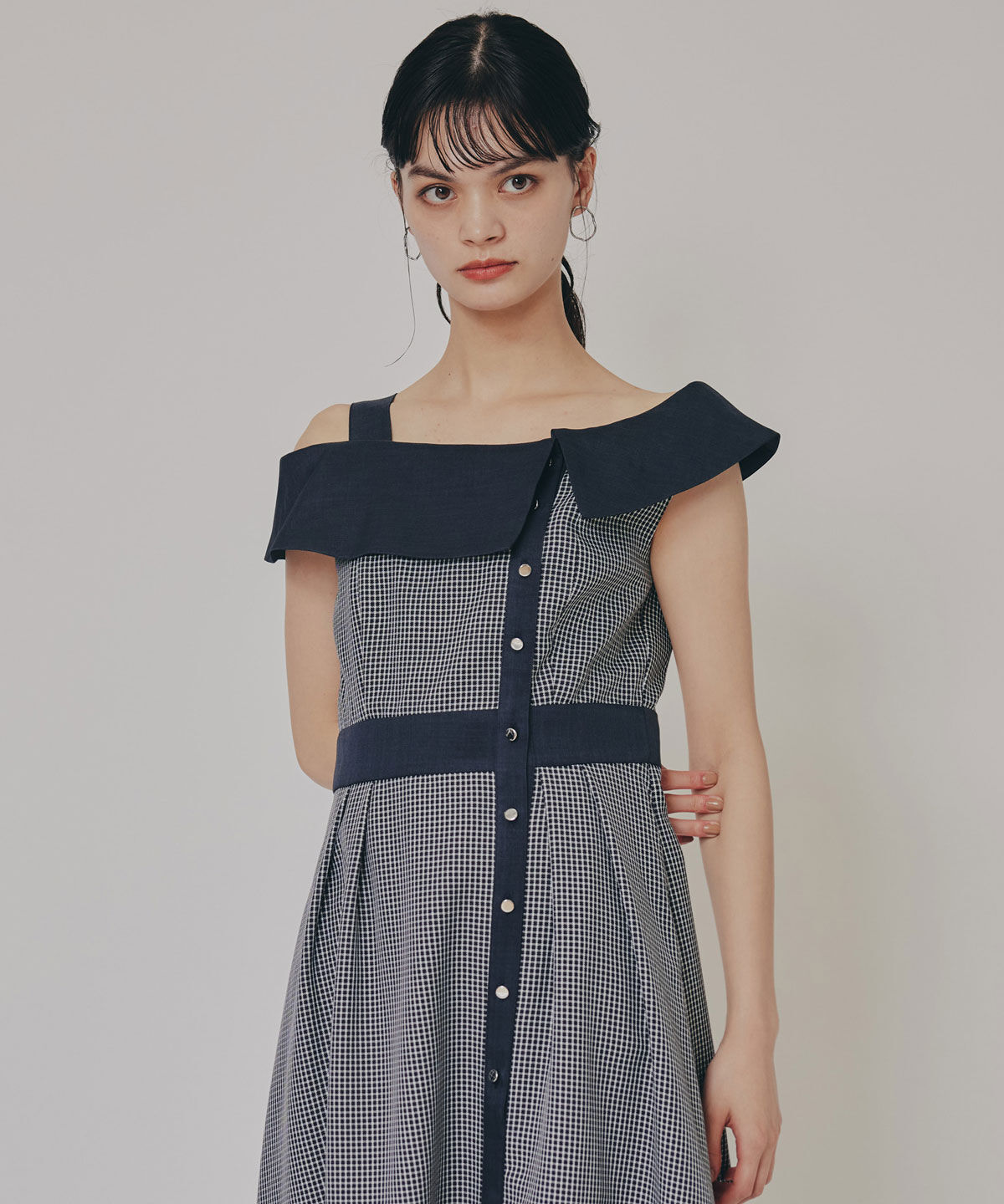 REDYAZEL「バイカラーアシメショルダーワンピース」|ワンピース|