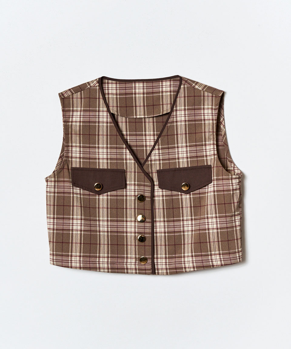 REDYAZEL「クラシカルチェックベスト&フレアスカートセットアップ」|ワンピース|