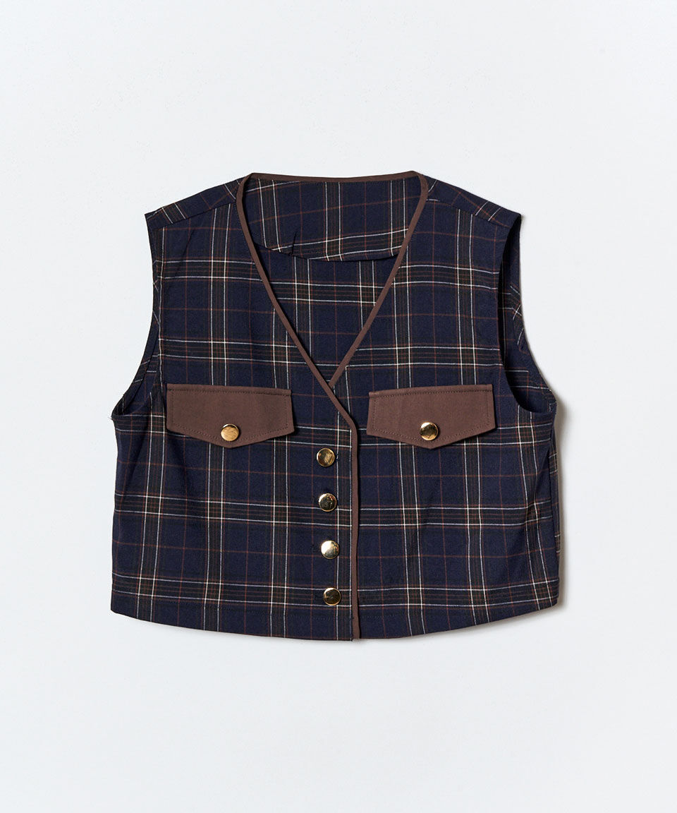 REDYAZEL「クラシカルチェックベスト&フレアスカートセットアップ」|ワンピース|