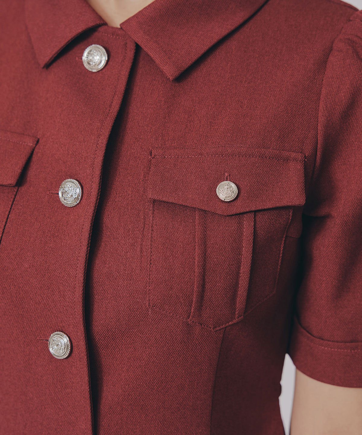 REDYAZEL「エンブレムボタンツイルシャツワンピース」|ワンピース|