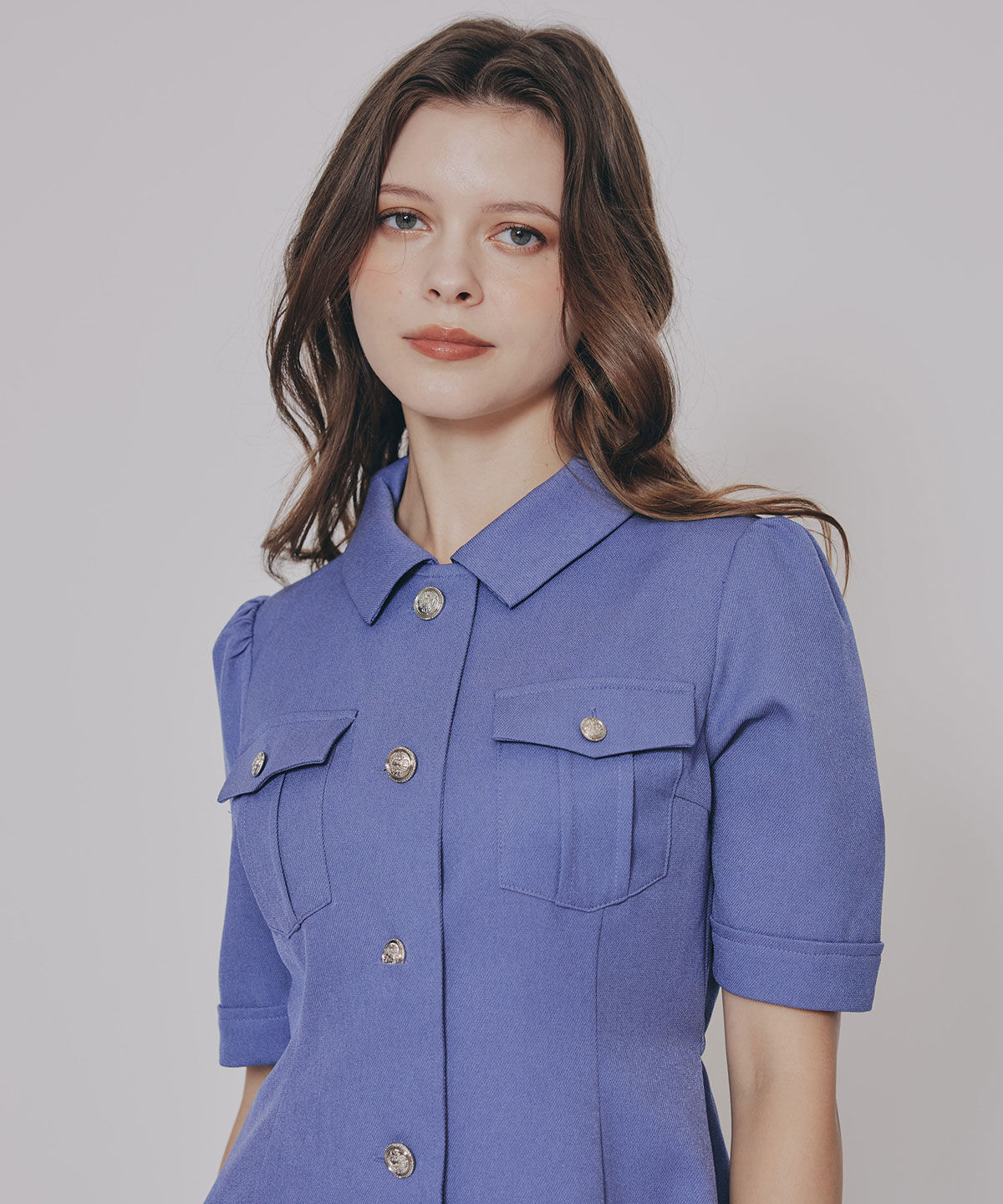 REDYAZEL「エンブレムボタンツイルシャツワンピース」|ワンピース|