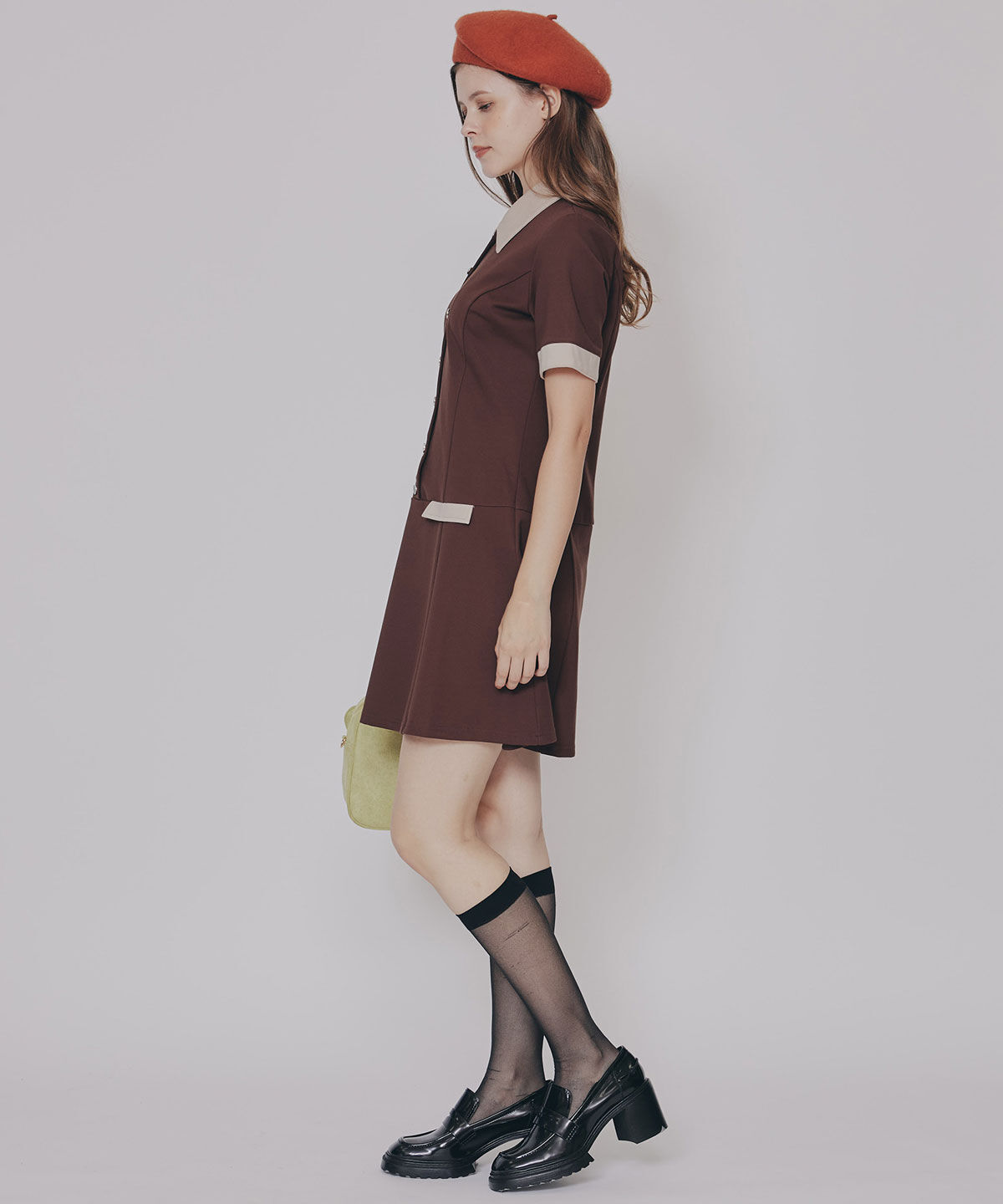 REDYAZEL「バイカラーポンチシャツミニワンピース」|ワンピース|