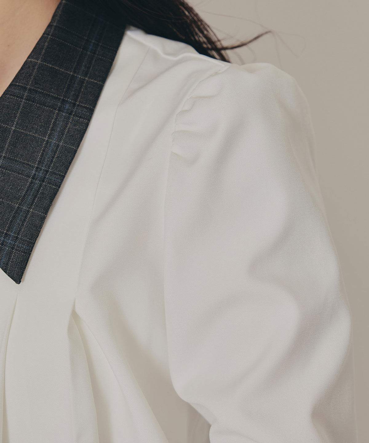 REDYAZEL「チェックバイカラーリボンタイブラウス」|シャツ・ブラウス|