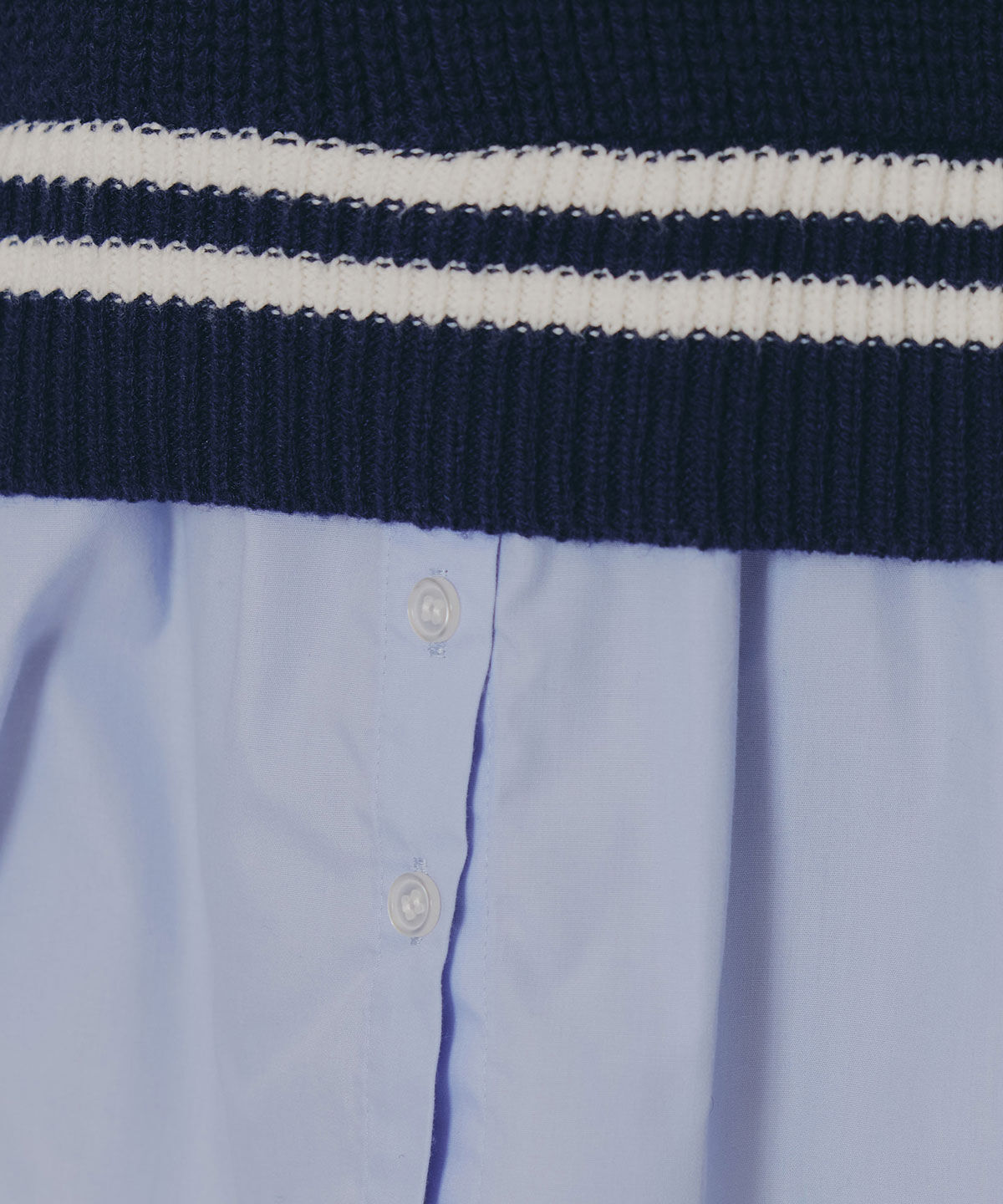 REDYAZEL「レイヤードシャツドッキングニットプルオーバー」|ニット・セーター|