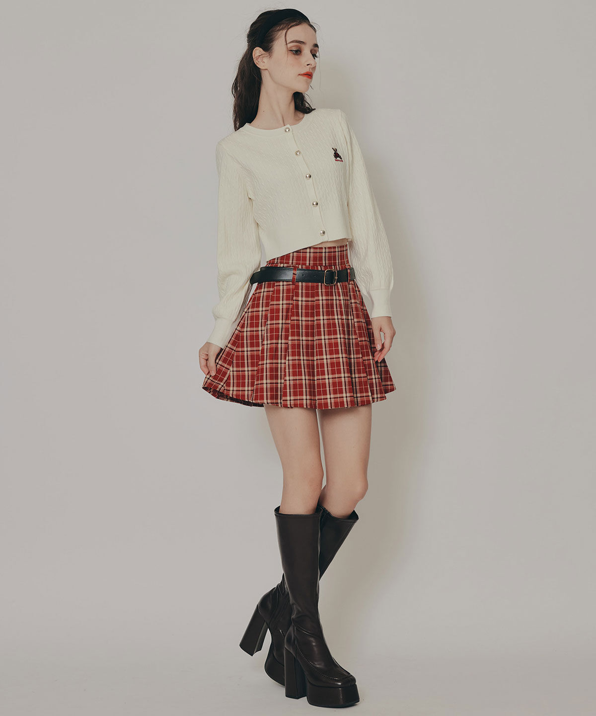 REDYAZEL「ローベルトプリーツミニスカート」|フレア|