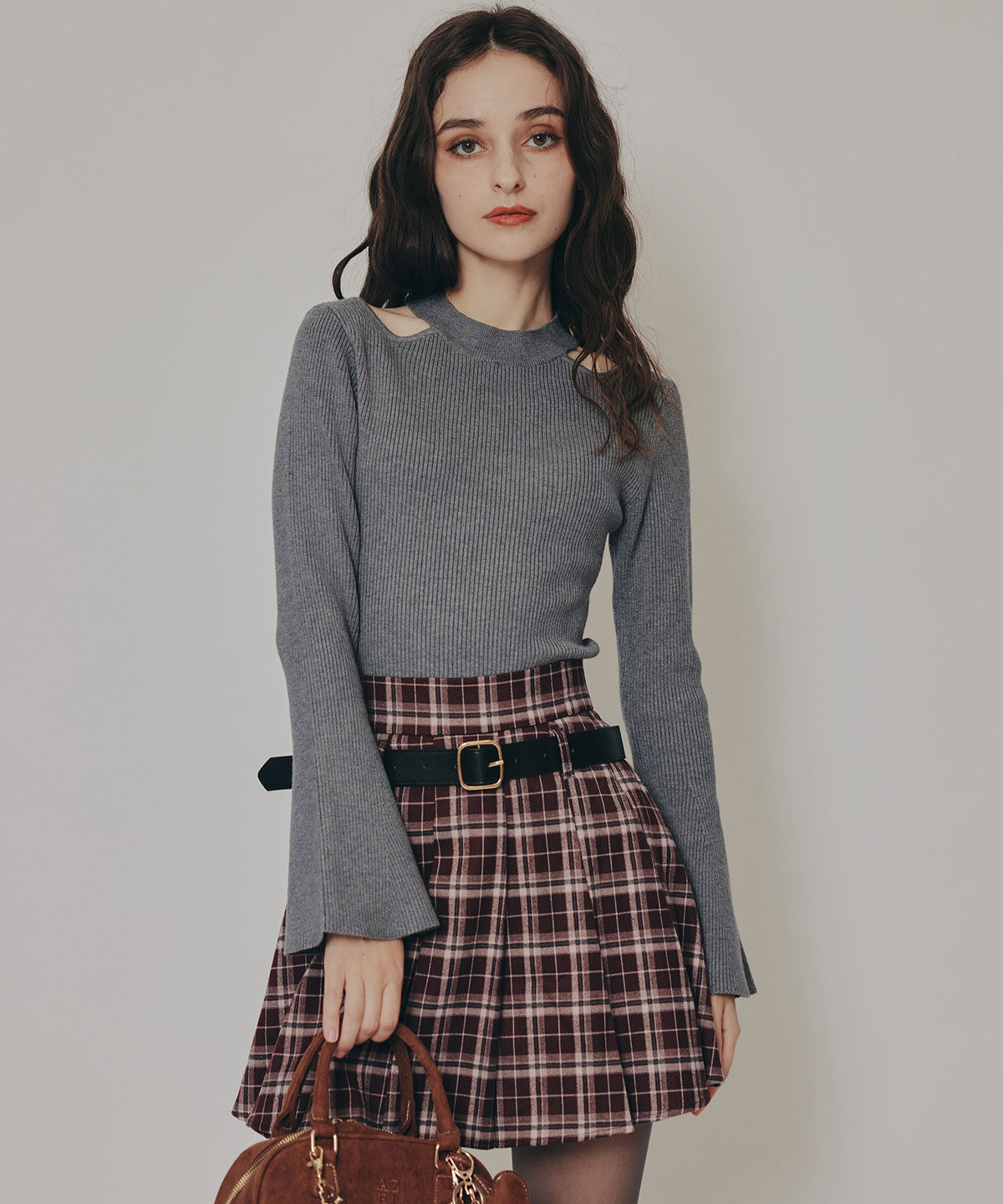 REDYAZEL「ローベルトプリーツミニスカート」|フレア|