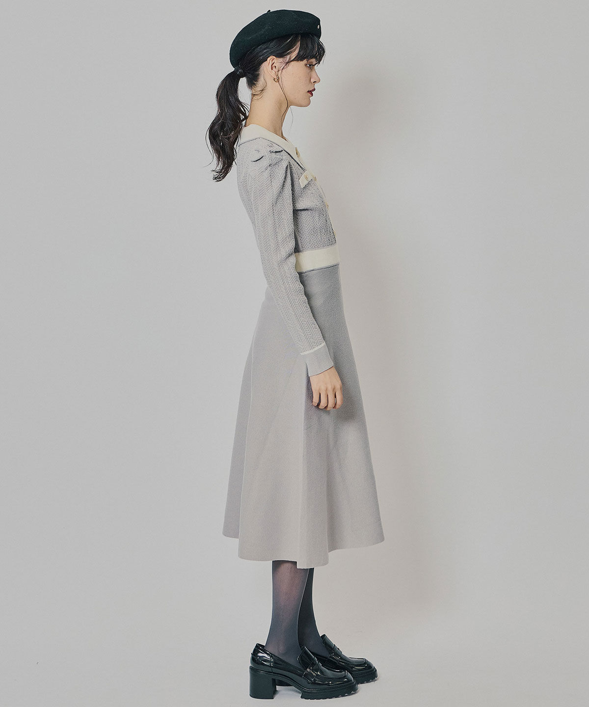 REDYAZEL「マルチケーブルバイカラーニットワンピース」|ワンピース|