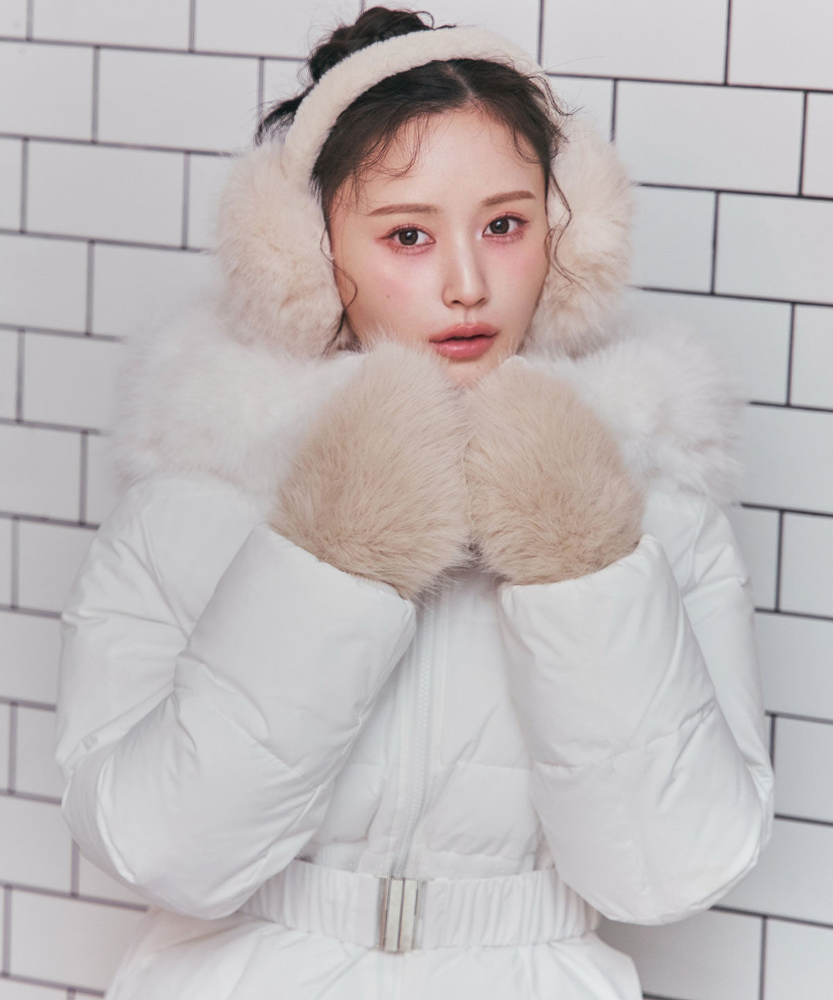 REDYAZEL「ベルトデザインキルティングファイバーダウンジャケット」|ダウン|