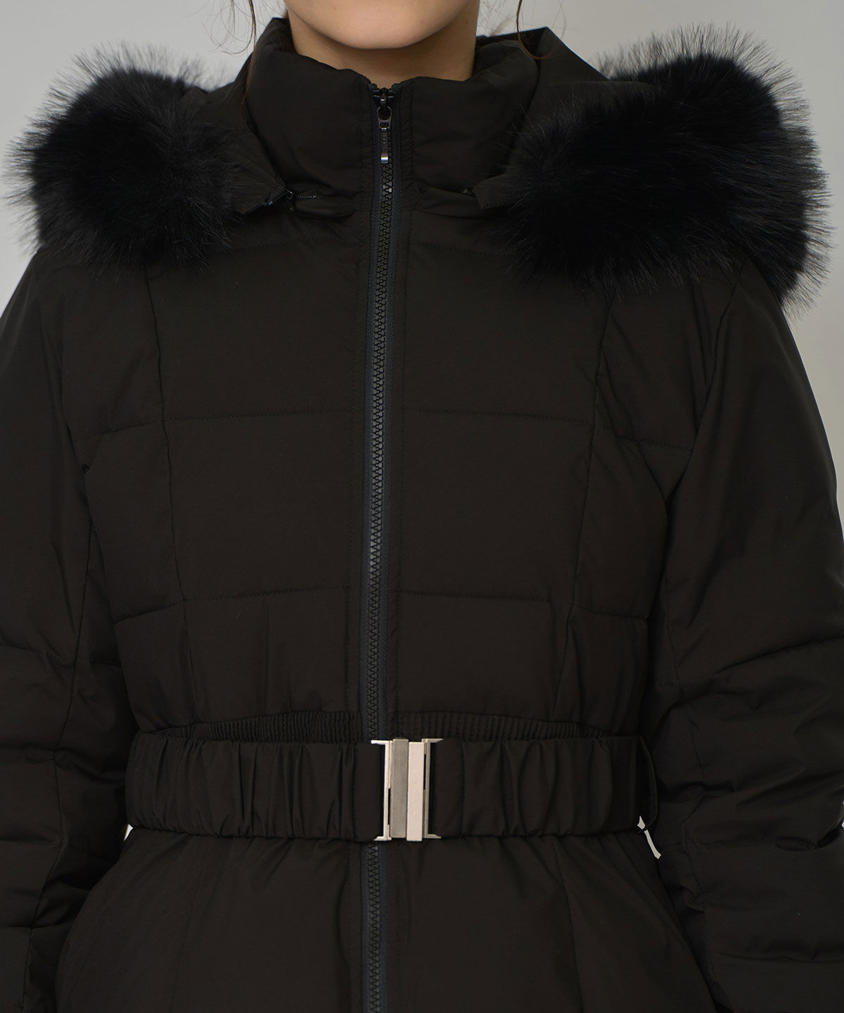 REDYAZEL「ベルトデザインキルティングファイバーダウンジャケット」|ダウン|