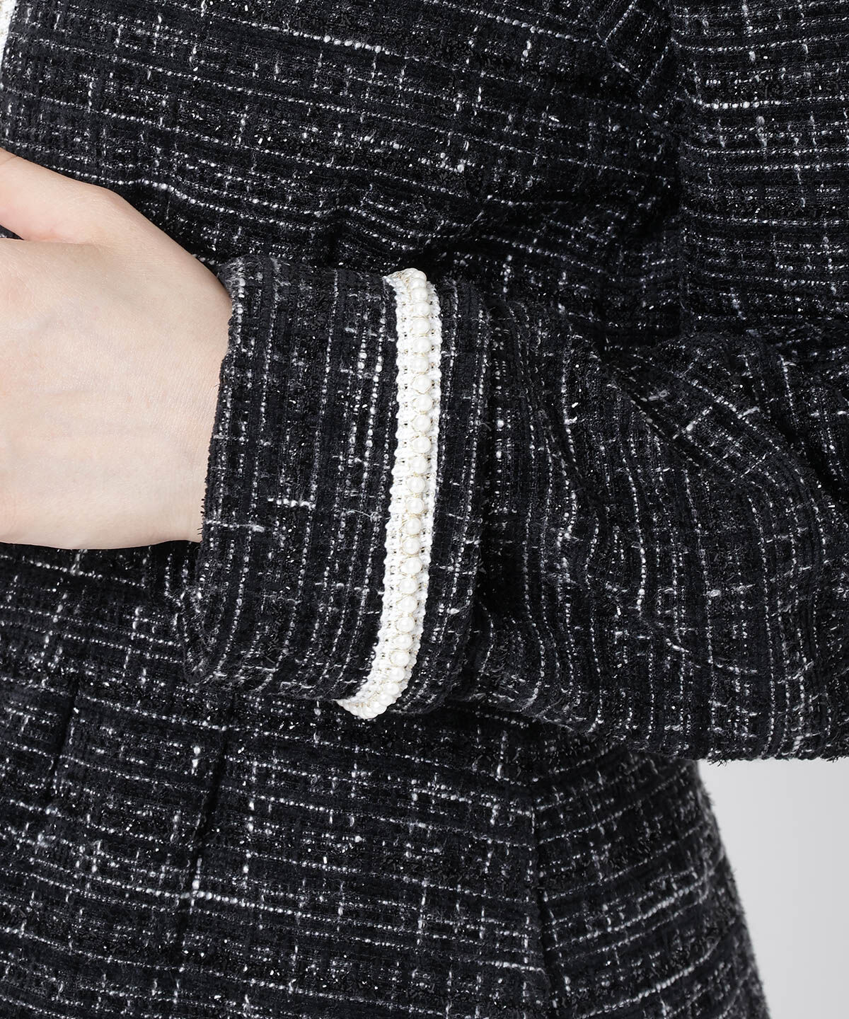 WILLSELECTION「ラメツイードジャケット」|ノーカラージャケット|