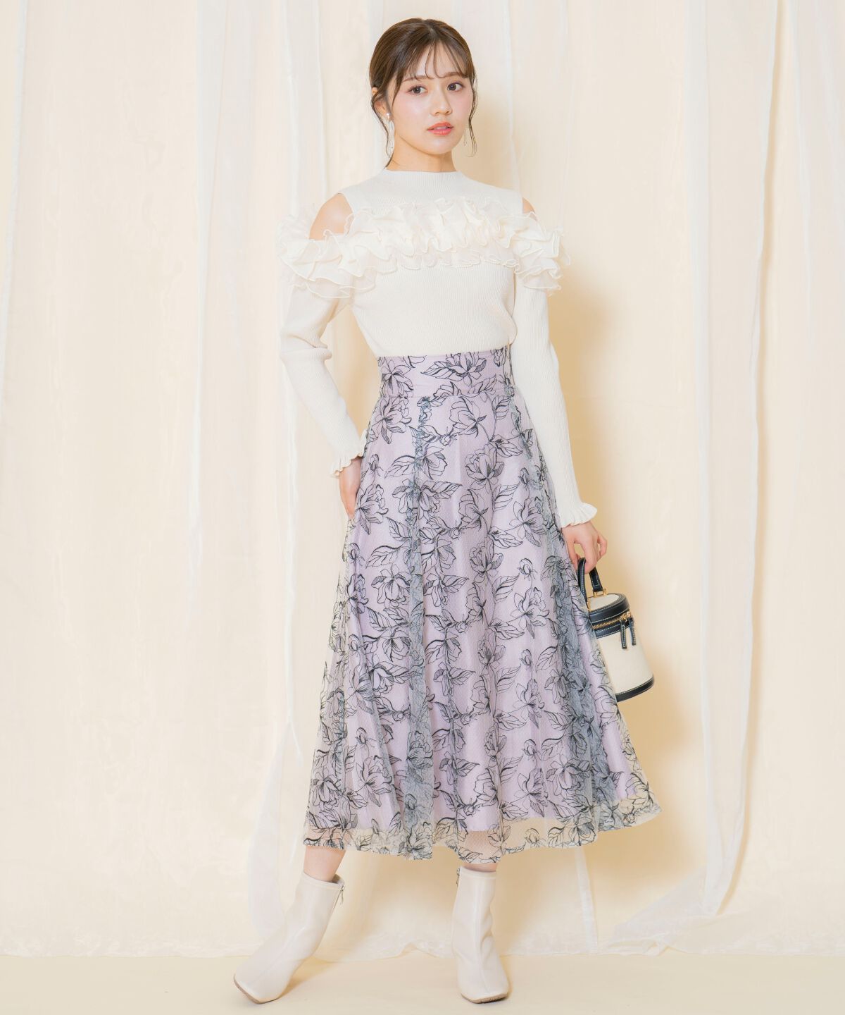 WILLSELECTION「オープンショルダーフリルトップス」|ニット・セーター|