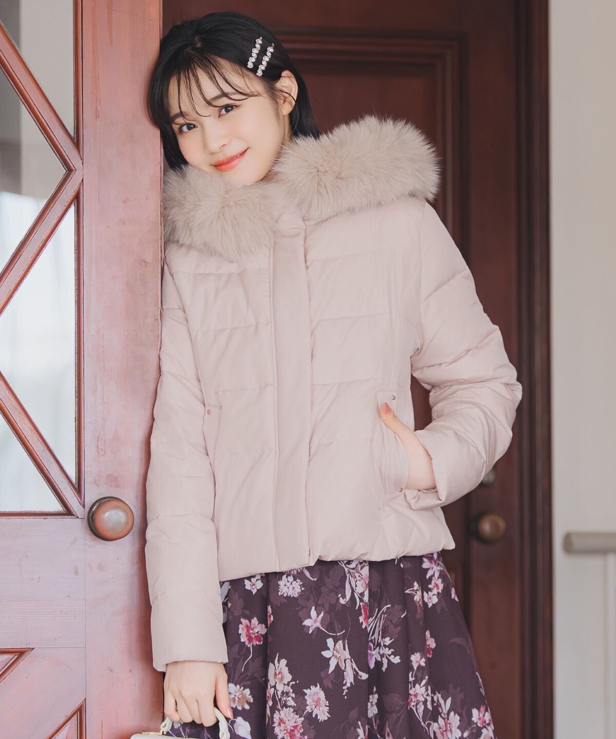 WILLSELECTION「フードファーペプラムショートダウン」|ダウン|