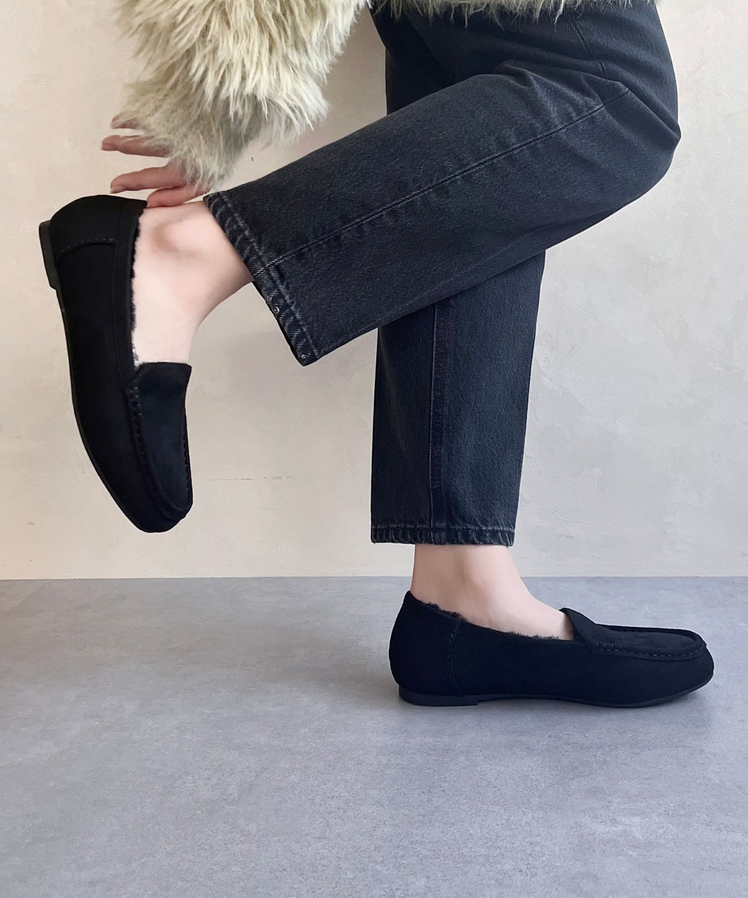 WA Oriental TRaffic「【累計5万足突破】 もこもこ ムートンシューズ /12311 モカシン フェイク ファー 再入荷 フラット」|パンプス|