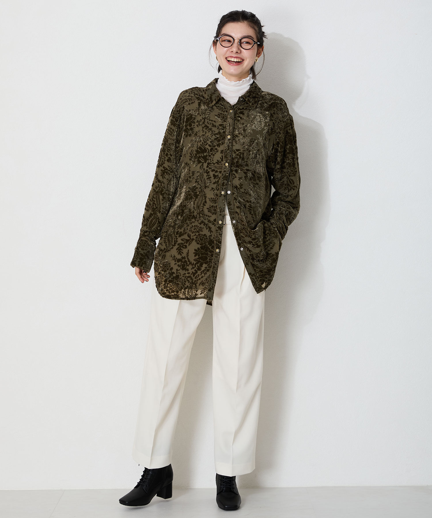 ORiental TRaffic「スクエアトゥ レースアップ ヒールブーツ /41428 袴ブーツ」|ショートブーツ|