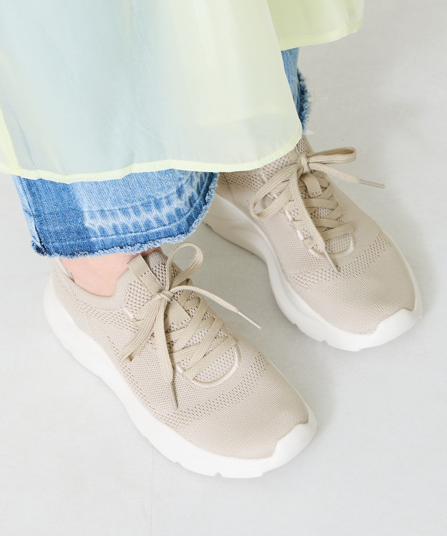 ORiental TRaffic「●再入荷● 【瞬間フィット】 ニットスニーカー /OT3757 軽量 歩きやすい 楽ちん ハンズフリー」|スニーカー|