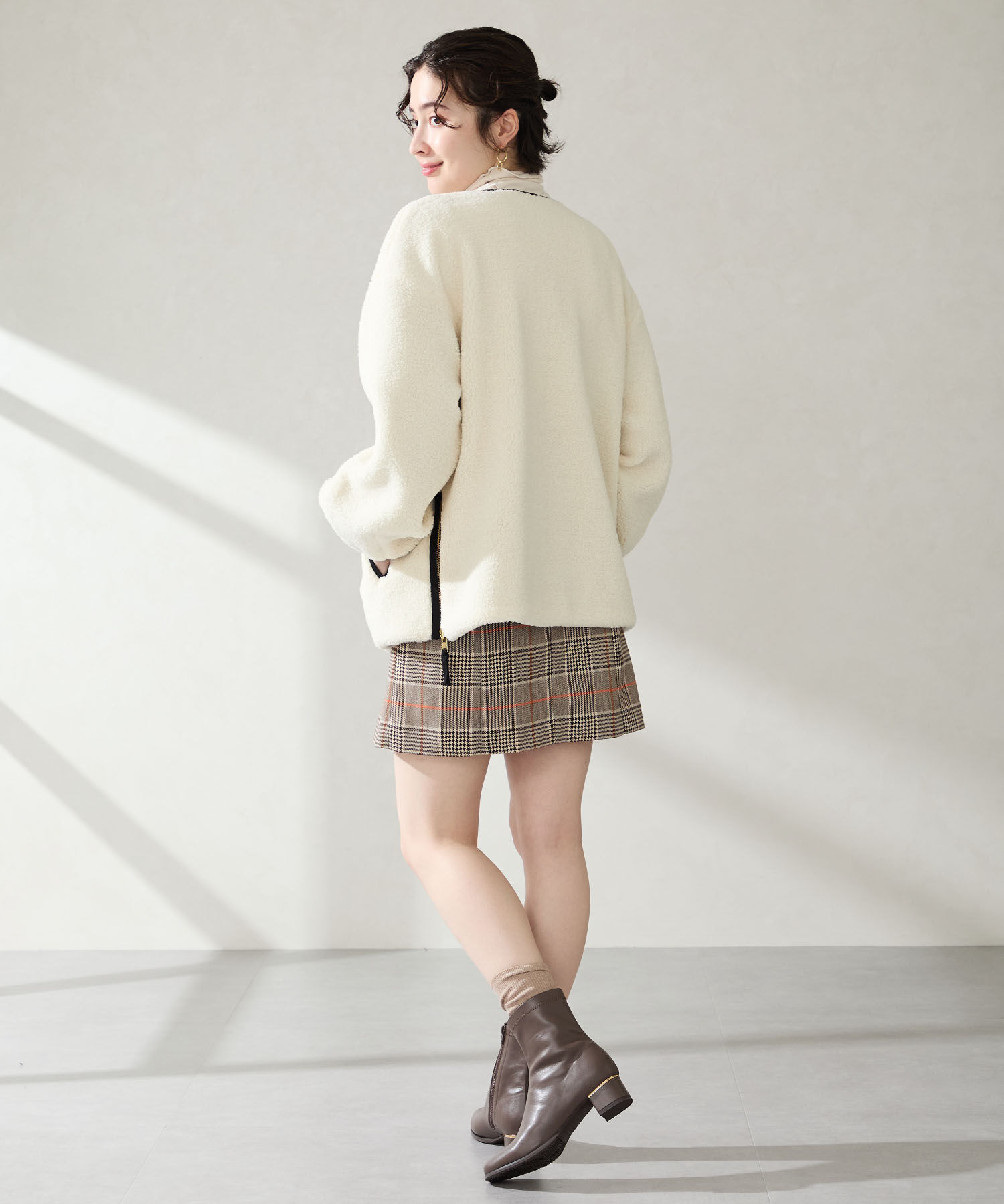 WA Oriental TRaffic「●2025秋冬新作●ヒールパーツ ストレッチ ブーツ /52402 シンプル 通勤 ショートブーツ」|ショートブーツ|