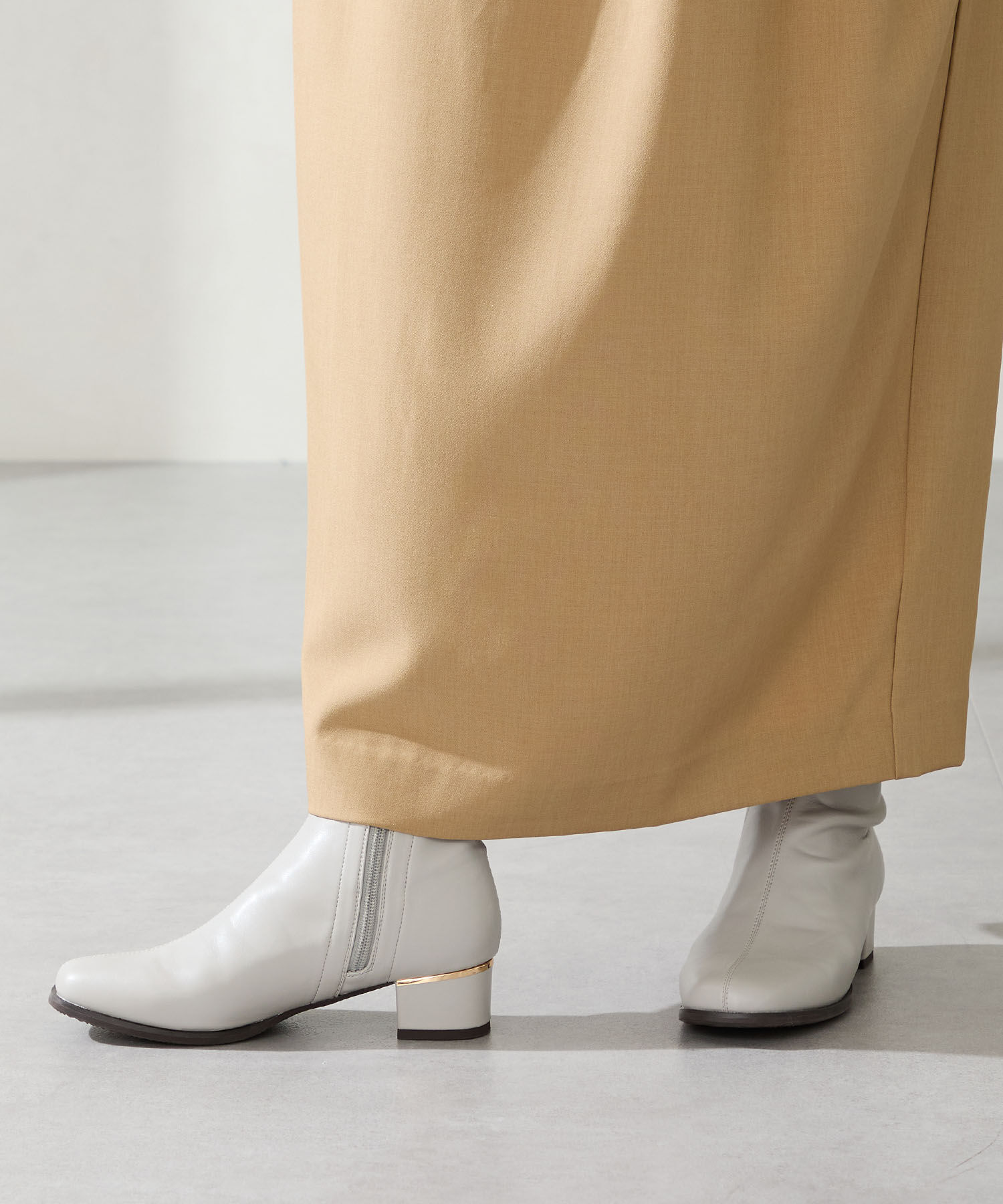 WA Oriental TRaffic「●2025秋冬新作●ヒールパーツ ストレッチ ブーツ /52402 シンプル 通勤 ショートブーツ」|ショートブーツ|