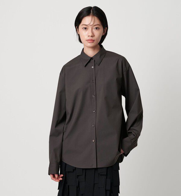 AEWEN MATOPH「＜AEWEN MATOPH＞サテンポイントシャツ ‐ ウォッシャブル ‐」|シャツ・ブラウス|DK.GRAY