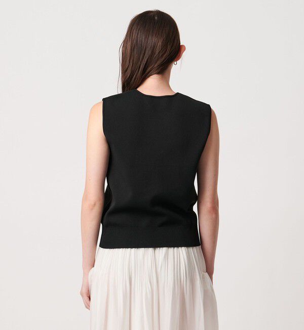 UNITED ARROWS「スパンコール 3D フラワー ベスト」|ニット・セーター|