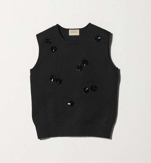 UNITED ARROWS「スパンコール 3D フラワー ベスト」|ニット・セーター|
