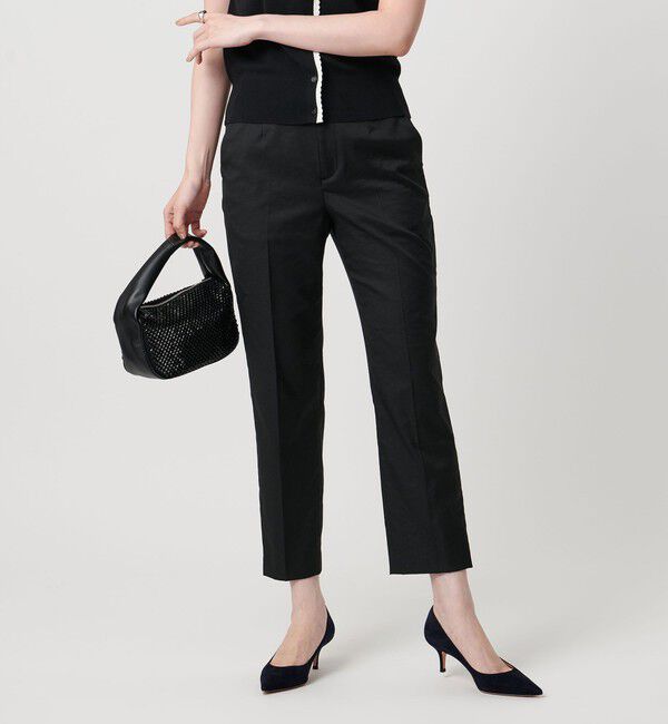 UNITED ARROWS「シャイニー スリム パンツ ストレッチ ウォッシャブル」|チノ|BLACK