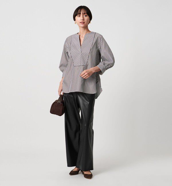 UNITED ARROWS「レザーライク ストレート パンツ ウォッシャブル」|チノ|