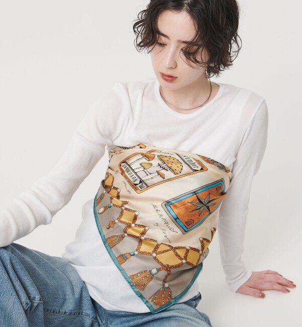 UNITED ARROWS「＜manipuri＞SILK 88&times;88 スカーフ 25FW」|マフラー|MD.GRAY