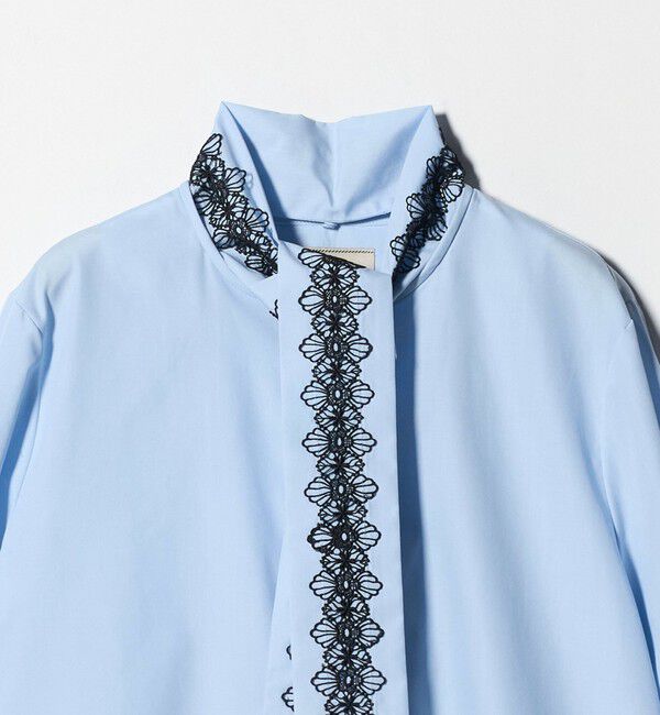 UNITED ARROWS「レース コンビ ボウタイ リボン ブラウス ‐ウォッシャブル‐」|シャツ・ブラウス|