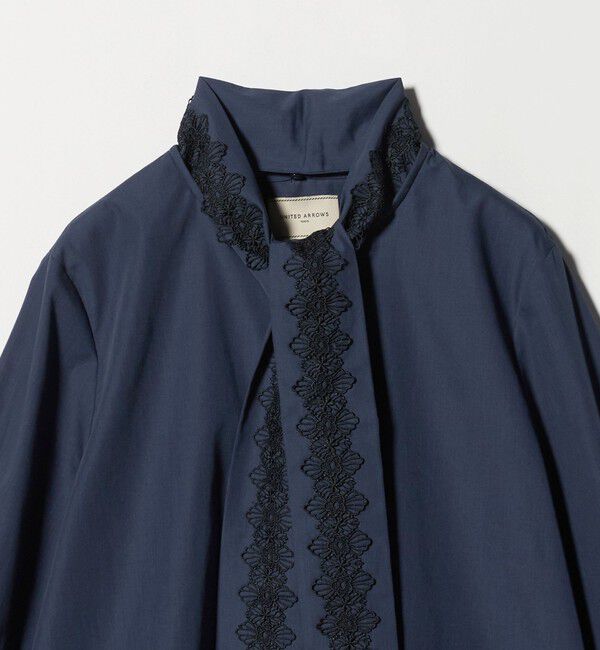 UNITED ARROWS「レース コンビ ボウタイ リボン ブラウス ‐ウォッシャブル‐」|シャツ・ブラウス|